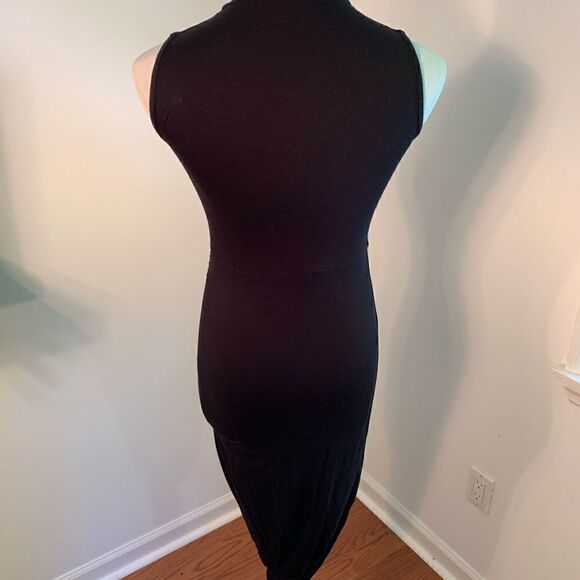 ASOS Black Sleeveless V-Neck Knit Dress Sz 4/Small - Picture 3 of 6